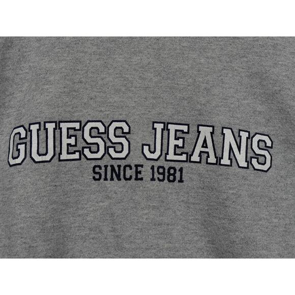 GUESS JEANS Sweatshirt Adult Size SMALL Gray Embroidered Vintage 90s Spellout - Picture 2 of 8